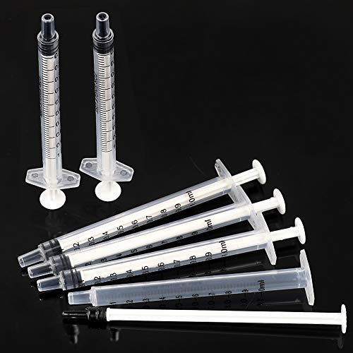 120pcs 1ml Syringes with Caps Luer Slip Tip Without Needles | Clear Plastic, Luer Slip Tips, 120 Black Caps Included, for Pet Feeding Measuring Dispensing and Industrial Use
