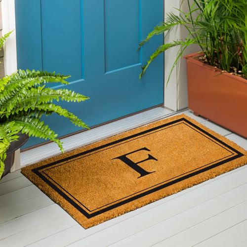 Evergreen Flag Large Coir Doormat, 36x24 Inches, Brown, Letter F - color: Letter F, size: 36 x 24 inches