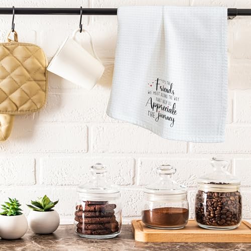 Kitchen Towels-It's The Friends We Meet Along the Way that Help Us Appreciate the Journey-16 x 24 Inches Kitchen Hand Dish Towels-Decorative Absorbent Fast Drying Dishcloth-Gift For Friends Family-A37 - color: Friendship