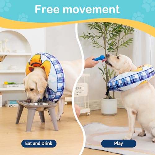 Avont Inflatable Cowboy Dog Cone Collar, Soft Recovery E-Collar | XL: Neck 18.0-21.6", Width 5.9". Soft inflatable donut, washable cover, stops licking & scratching - size: XL(Neck 18"-21.6")