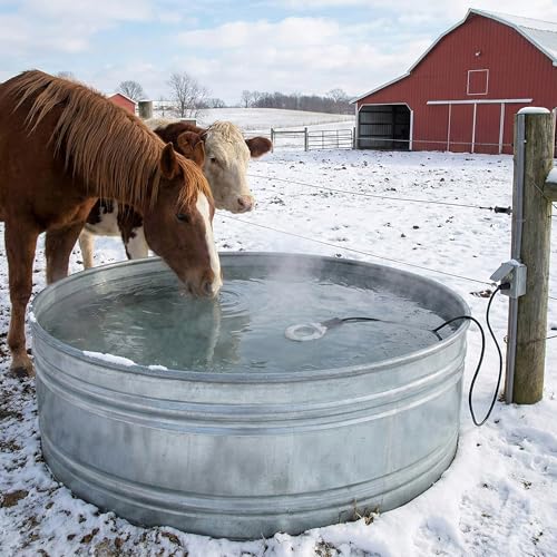 Farm Innovators C-500 Submergible Cast Aluminum Utility Water De-Icer, Powered at 500 Watts with 50 Gallon Capacity for Versatile Farm Use | Thermostatically controlled heater operates only when necessary, cast aluminum construction, plastic-safe