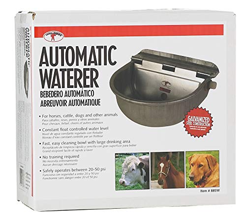 Little Giant 88SW All Purpose Automatic Stock Waterer for Horses, Cattle and Other Outside Animals; 10" x 10.75" x 5.5", Heavy Gauge, Prime Quality Drawn, Galvanized Steel; Connects 1/2" Pipe/Hose