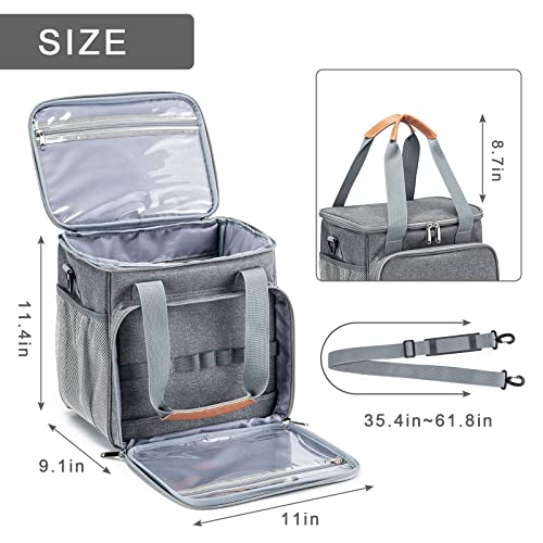 Pet Grooming Bag, Dog Grooming Supplies Organizer Tote Bag, Perfect for Pet Grooming Tool Kit Accessories-Grey - color: Grey