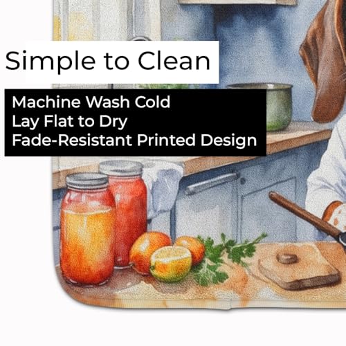 Caroline's Treasures American English Coonhound The Chef Memory Foam Kitchen Mat Machine Washable Anti-Fatigue Mat Cushion Comfort Bath Mat or Kitchen Rug - color: American English Coonhound 6186