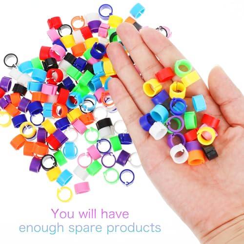 ElevateTech 200PCS 8mm Coturnix Quail Leg Bands Chicken Identification Band Bands Chicken Leg Band Rings Clip-On Round Tags Poultry IdentificationBand