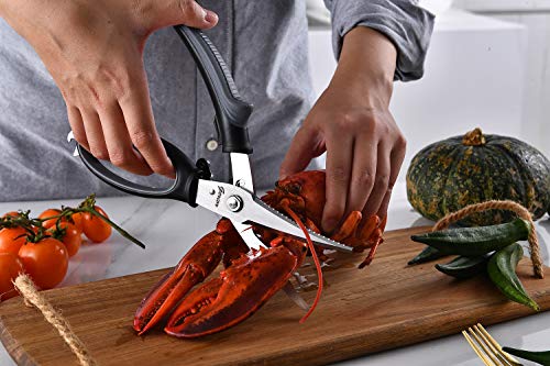 Poultry Shears - Heavy Duty Kitchen Scissors for Cutting Chicken, Poultry, Game, Bone, Meat - Chopping Food - Spring Loaded