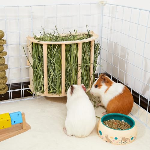 Unicorn Catcher Wooden Guinea Pig Hay Feeder, Large Hanging Rabbit Rack | Bunny Hay Holder Featuring A Large Capacity Wooden Design For Organized Feeding In Chinchilla And Ferret Cages - size: 1 PACK