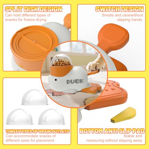 Dog Interactive Treat Dispenser Toy Food Puzzle Slow Feeder Duck-Shaped Dog Puzzle Feeders for Small Medium Dogs Cats IQ Training Reduces Bloating for Healthy Eating (White) - color: WHITE