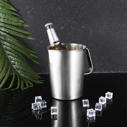 Stainless Steel Measuring Cup with Handle and Pour Lip, 2000ml 70OZ Metal Pitcher with Oz And ML Marking, Heavy-Duty Milk Frothing Jug for Coffee Latte Art, Commercial and Home Kitchen