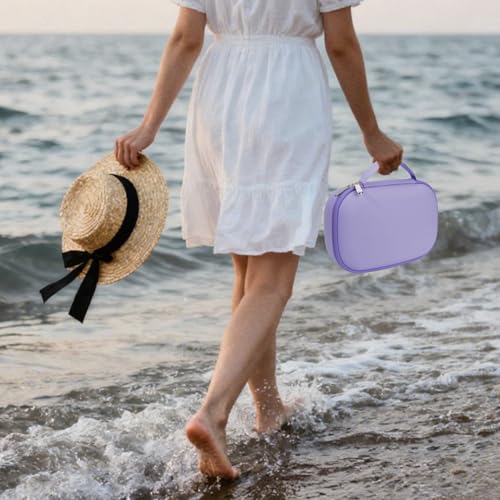 Wearable Breast Pumps Carrying Case, Hard Shell Breast Pump Bag with Waterproof Removable Tray, Breast Pump Storage Bag Compatible with Most of Wearable Breast Pumps (Purple) - color: Purple