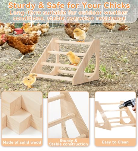 PETSFIT Baby Chick Roosting Bar, Anti-Rotation, Solid Wood, for Brooder | Fits Chicks and Small Birds, Thickened Wooden Perch, Safe for Brooder and Coop, Easy to Assemble and Clean, Non-Toxic Wood