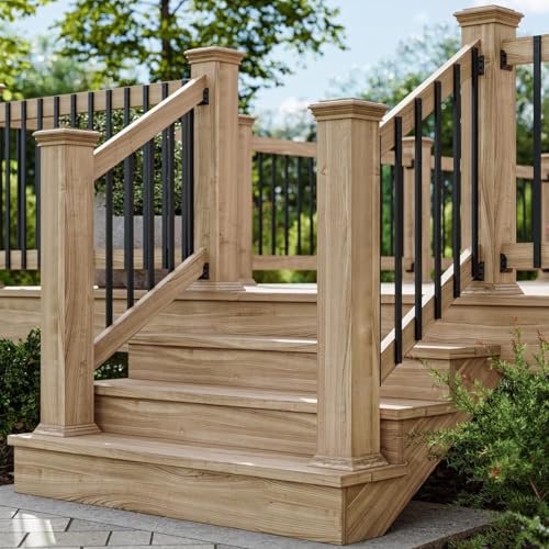 HZIU 60 Pack 29.5" Deck Balusters，Rectangular Stainless Steel Railing Kit | Rustproof Side Mount Spindles Railings with End Caps & Screws–Modern Porch Balusters for Patio, Balcony&Outdoor Staircases - size: 29.5 Inch