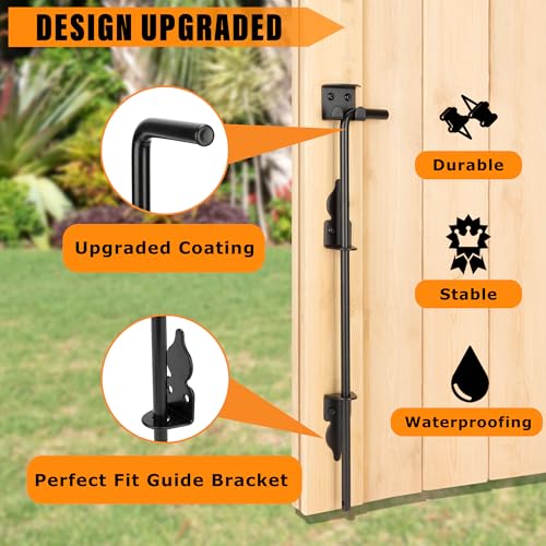 18" Heavy Duty Cane Bolt Gate Drop Rod-Steel Gate Ground Latch Designed for Wood Metal Vinyl Gates or Double Doors Fence Applications - size: 18 Inch-1 Pack