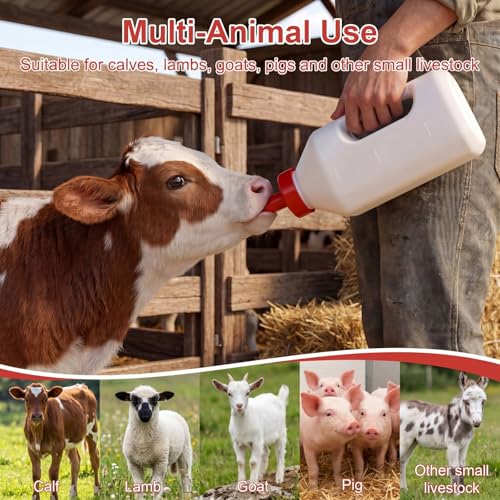 10 Pcs Calf Nipples, 4.33 in Length Silicone Replacement Livestock Feeding Nipples, Small Animal Milk Drink Nipple for Calf Milk Bottles, Dairy Farm