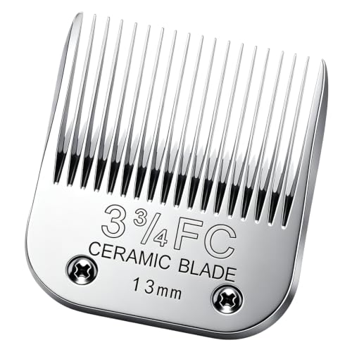Detachable Pet Clipper Blades Dog Grooming Clipper Replacement Ceramic Blades, Compatible with Andis, Wahl, Oster(Size 3-3/4FC,Cut Length 13mm) - size: 3-3/4FC (13mm)