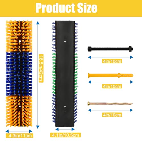 Livestock Scratch Brush, 4-Pack for Horse Grooming | Relief Self-Grooming Goat Scratcher Help Stay Comfortable on the Back of Livestock Cattle Scratch for Goat, Cow, Sheep