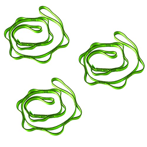 53 Inches Nylon Daisy Chains Rope Climbing Lanyard Straps Looped Strong Slings 23 kN Aerial Yoga Webbing - color: 3PCS Green