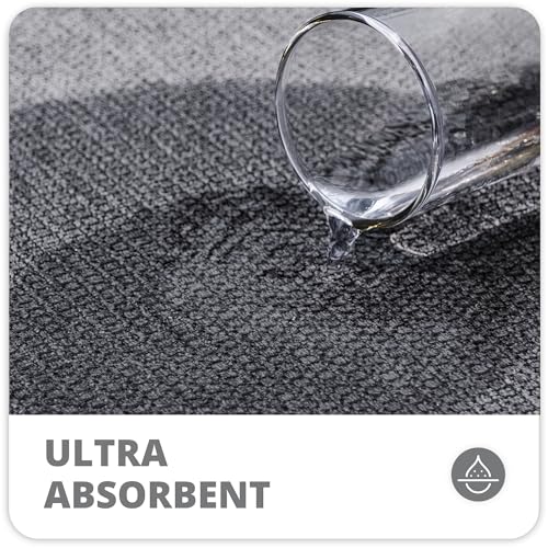 Bosap Bath Mat,Ultra Thin Bathroom Runner Rugs,Large Bath Mats for Bathroom,Quick Dry,Non-Slip,Machine Washable,Low Pile,Bath Rug,Shower Outside,Sink,Home Decor Accessories.Dark Grey,3'x6'(36x72inch) - color: Dark Grey, size: 3' X 6' (Runner)