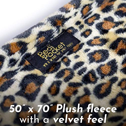 Luscious Leopard Sherpa Foot Pocket Blanket Non-Electric