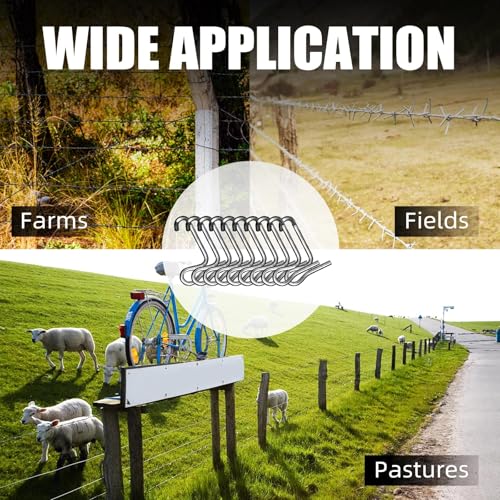 Fence Wire Tightener Clips Without Tighteners Handle, 60 PCS 6mm Fence Tool | Barb Wire Fence Tools for Farm and Garden Wire Tightener, Fence Tightener, Fence Wire Tensioner. - color: 6mm 60PCS Clips