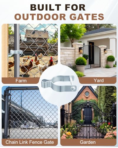 2 Pcs Chain Link Female Gate Hinges Fits 2-3/8" OD Post/Pipe, 5/8" Pin Hole | Galvanized Steel Heavy-Duty Fence Gate Post Hinges, Chain Link Fence Hardware for Gate Repair & Replacement, 2 Pack - size: 2-3/8inch