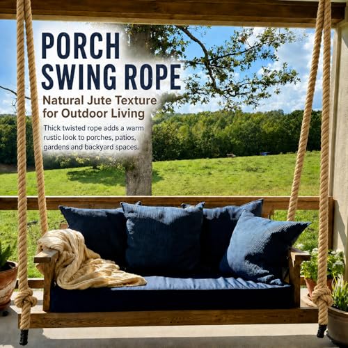 Twisted Manila Rope (1.5 Inch x 200 Feet) Natural Jute Rope Thick Hemp Ropes for Docks, Nautical, Railings, Swing, Decorating - size: 1.5 in x 200 ft