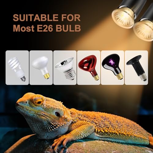 75W Uva Light Bulbs 4 Packs, Turtle Heat Lamp for Reptile | E26 Base Fit for Reptiles and Amphibian Tanks, Terrariums and Cages, Works with Various Lamp Fixtures