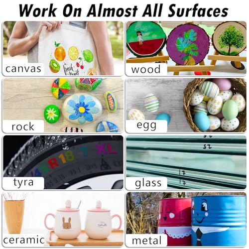 Craiiby Gold Paint Markers, 5 Pack Oil-Based Waterproof Quick Dry Permanent Paint Pen Set for Rocks Painting, Wood, Fabric, Plastic, Canvas, Glass, Mugs, Metal, Tire, Stone, DIY Craft, Copper - color: Gold