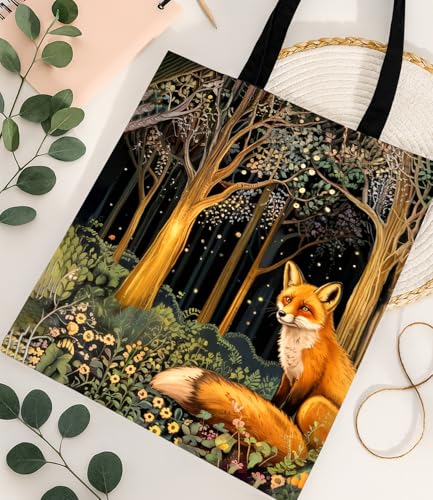 Vintage Botanical Animal Canvas Tote Bag for Women, Aesthetic Floral Animal Reusable Shoulder Bag for Shopping - color: 29