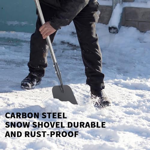 BARAYSTUS Flat Shovel with Adjustable Handle, 59 in Floor Scraper, Ice Scraper, Garden Cleaning Scraper, Ice Chopper, Snow Shovel, Multifunctional Weed Remover Tool for Walkway Driveway