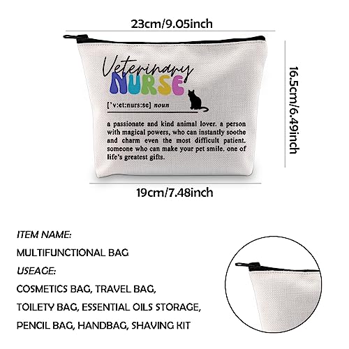 WCGXKO Veterinarian Gift Vet Tech Appreciation Gift Vet Doctor Nurse Zipper Pouch Makeup Bag (vet nurse noun)