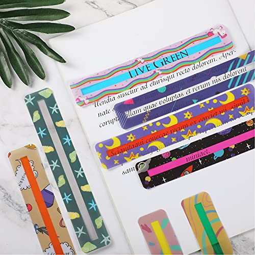 Censen 16 Pieces Guided Reading Highlight Strips for Student,Cute Style | Highlight Bookmarks Help with Dyslexia, Line Readers for Students, Ruler Tool, Sentence Tracker, for Back to School Supply - style: Cute Style