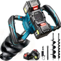 42V Brushless Cordless Post Hole Digger Kit with 3.2" & 6" Auger Bits, 2 Batteries & Charger | Electric Earth Auger for Fence Posts, Gardening, Landscaping | Forward/Reverse, 6-Speed