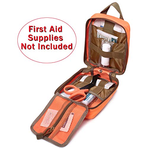 Molle Tactical Medical Pouch - Sturdy 600D Nylon Rip-Away EMT First Aid Bag (Bag Only) - color: oranged
