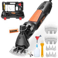 XIIW Sheep Shears 550W, Professional Electric Sheep Clippers, 6 Speeds | Farm Livestock Grooming Kit with 2 Sets of Blades, Heavy Duty Sheep Trimmer for Goats Cattle Thick Hair Dog Horse Animals - size: 550W Sheep Shears