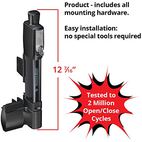 D&D ML3VPKA MagnaLatch Vertical Pull 12-inch Pet Safety Gate Latch, Black | Property & pet safety gate latch & lock, magnetic latching system. Weather-resistant. For square gate & fence post.