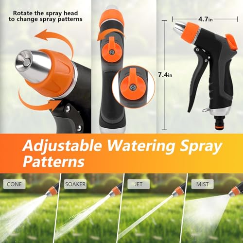2 Pack Garden Hose Nozzle High Pressure 10 & 2 Water Hose Nozzle | Rust-Proof Thumb Flow Control, Leak-Proof 3/4" NH Fitting, Ideal for Car Washing, Lawn Watering, Garden Care & Patio Cleaning