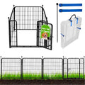 ADAVIN Tall Garden Fence with Gate, 36 in(H) 4 Panels Heavy Duty Iron Metal Animal Barrier Fence, Fence Blocker for Dogs, Portable Temporary Fencing. Total 9 Ft(L). Black - size: 4panels-36in(H)×9ft(L)