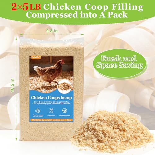 10LB Premium 100% Natural Radiata Pine Shavings for Chicken Coop Bedding,Wood Pine Shavings,Super Absorbent,Low Dust,Eliminating Bad Smells for Chicken Coops Nesting Boxes Brooder
