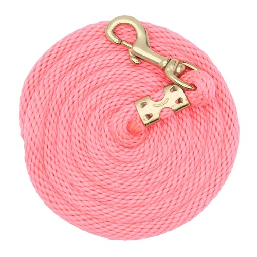 Weaver Equine Performance Lead Rope, Lime Zest, 8' Horse Value Rope with Brass Plated 225 Snap, Soft Comfort Grip, Barn Horse Tack for Daily Use - color: Diva Pink