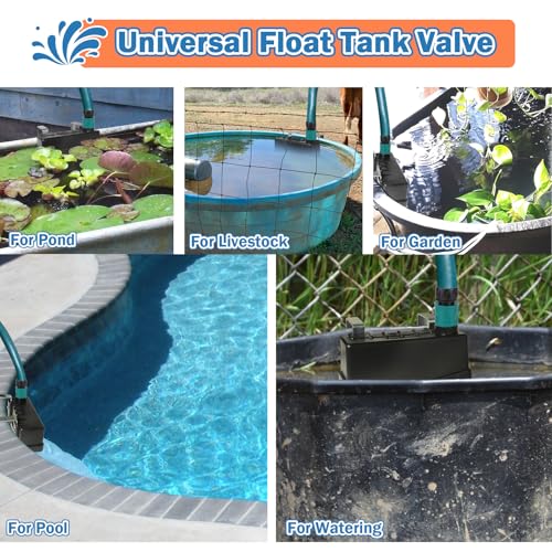 Water Trough Float Valve for Stock Tank,w/Hose Connector,Fit 3/4" NPT Hose | Stock Water Tank Float Valve for Livestock Pond Farm Cattle Goat Horse Swimming Pool,Autofill Livestock Waterer Level Control - style: Stock Tank Float Valve with Connector-1PCS