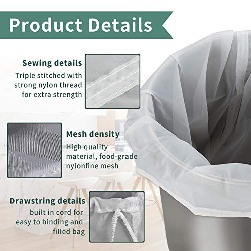 12"x18" Drawstring Straining Brew in a Bag 75 Micron Nylon Jelly Strainer Wine Beer Brew Filter Bag - size: 12"x18" Brew Bag - 75Micron