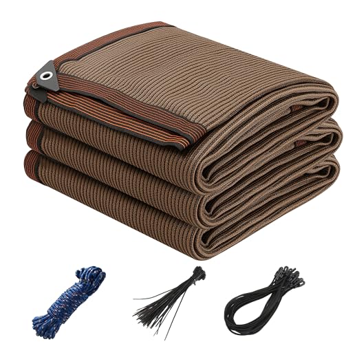 90% Sun Shade Cloth with Grommets, 8' x 12' Pergola Shade Cover Canopy, Breathable HDPE Mesh Tarp for Patio, Garden, Backyard, Porch and Outdoor Privacy, Mocha - size: 8'x12'