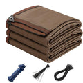 90% Sun Shade Cloth with Grommets, 8' x 12' Pergola Shade Cover Canopy, Breathable HDPE Mesh Tarp for Patio, Garden, Backyard, Porch and Outdoor Privacy, Mocha - size: 8'x12'