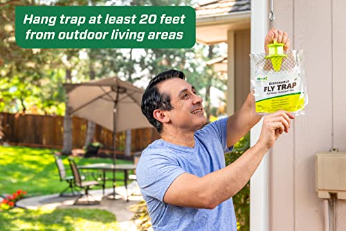 RESCUE! Outdoor Disposable Fly Trap – Hanging Fly Catcher with Attractant Bait, Fly Bag for Patio, Yard, Trash & Farm Areas – Easy-to-Use Outdoor Fly Control - 9 Traps