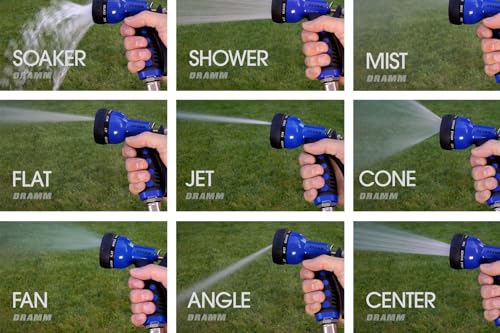 Dramm Revolver Heavy Duty Metal Garden Hose Nozzle – 9 Spray Patterns, High Pressure Jet, Thumb-Control Flow, Ergonomic Grip – Berry, (Pack of 6) - color: Berry, size: (Pack of 6), style: 9-Pattern Revolver