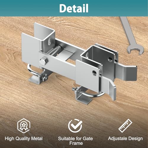 Chain Link Fence Double Gate Latch for 2" Gate Frame Residential Strong Arm Chain Link Fence Gate Latch Double Gate Latches for Metal Gates Swing Gates - color: Silver for 2" Gate Frame