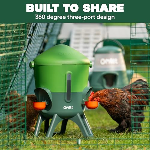 Omlet Insulated Chicken Waterer, 1.5 Gallon | Stay-Clean Automatic Water Dispenser for Chickens | BPA-Free | Anti-Roost Domed Lid | Includes 3 Cups & Nipples | Eglu Green - color: Eglu Green, size: 1.5 Gallon