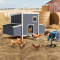 Garvee Wooden Chicken Coop with 2 Nesting Boxes & Pull-Out Tray, Outdoor Chicken House with Waterproof Roof, Poultry Cage for Guinea Pig, Rabbit, Duck - 62.2x31.1x38.6 in