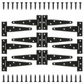 T Strap Hinges Heavy Duty, Shed Door Gate Hinges(Black) (12, 12 Pcs *5 inch) - size: 12 Pcs *5 inch